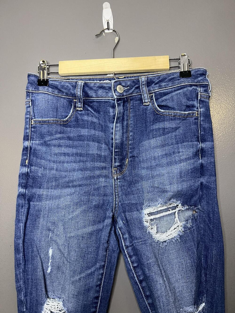 American Eagle Outfitters Super Hi-Rise Jegging Jeans Womens 8 Short Distressed